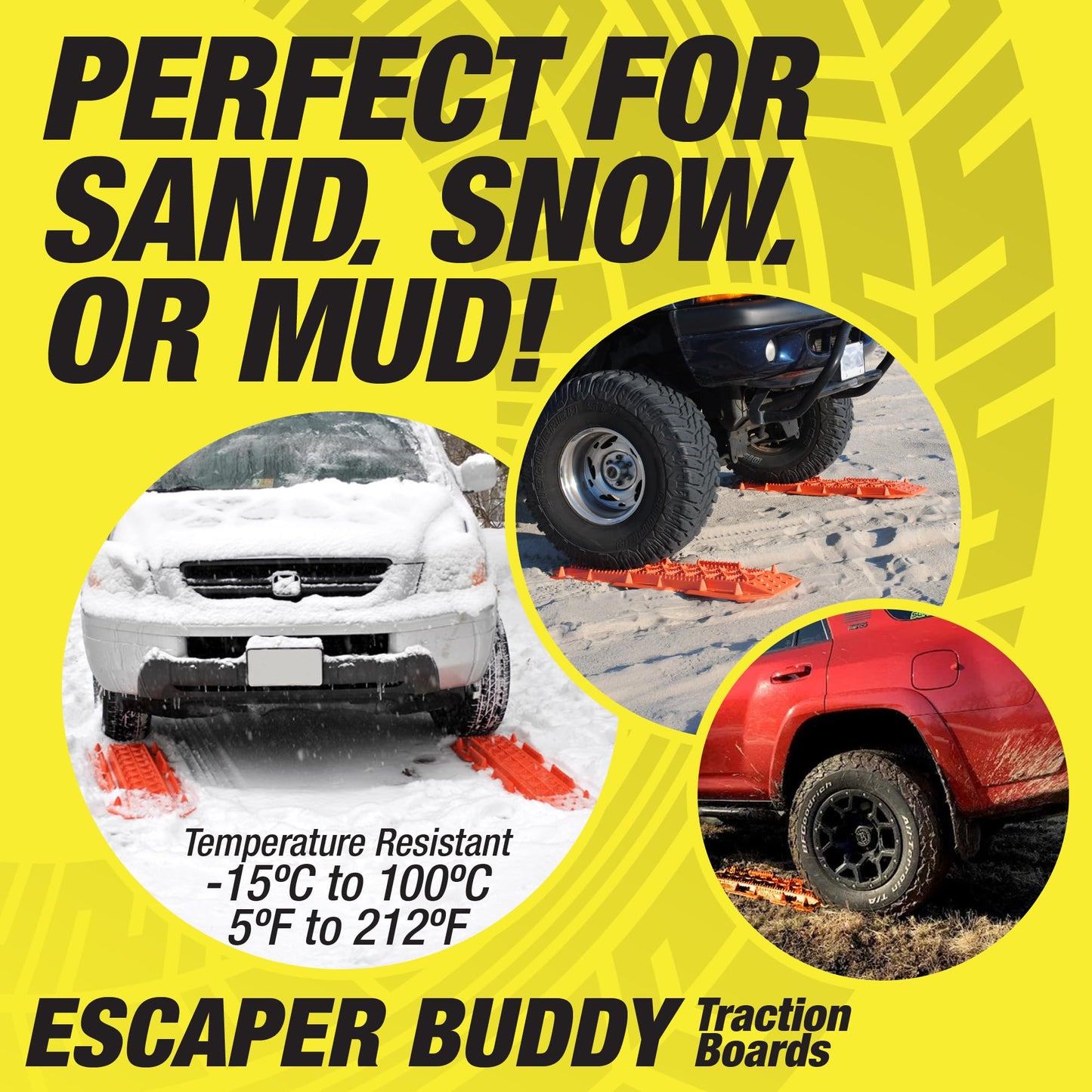 Maxsa 20333-CB Heavy-Duty Escaper Buddy Traction Mats for Off-Road Mud, Sand, & Snow Vehicle Extraction, Bendable, Unbreakable, Coyote Brown, 2 Pack
