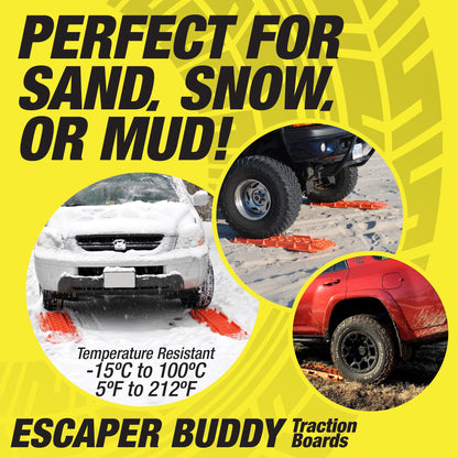 Maxsa 20333-CB Heavy-Duty Escaper Buddy Traction Mats for Off-Road Mud, Sand, & Snow Vehicle Extraction, Bendable, Unbreakable, Coyote Brown, 2 Pack