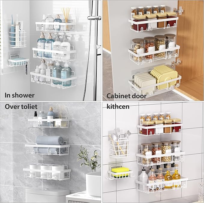5 Pack Shower Caddy Organizer Rack Shelf
