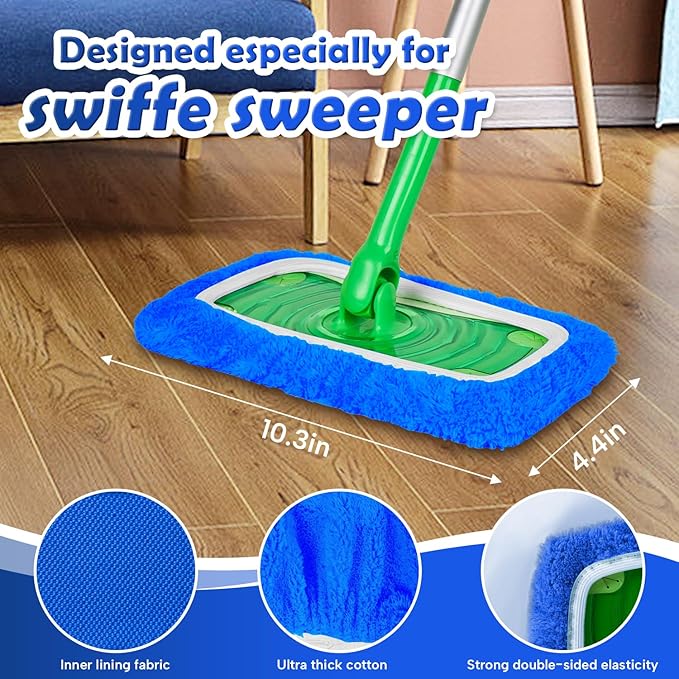 5 Pack Reusable Microfiber Mop Pads Compatible