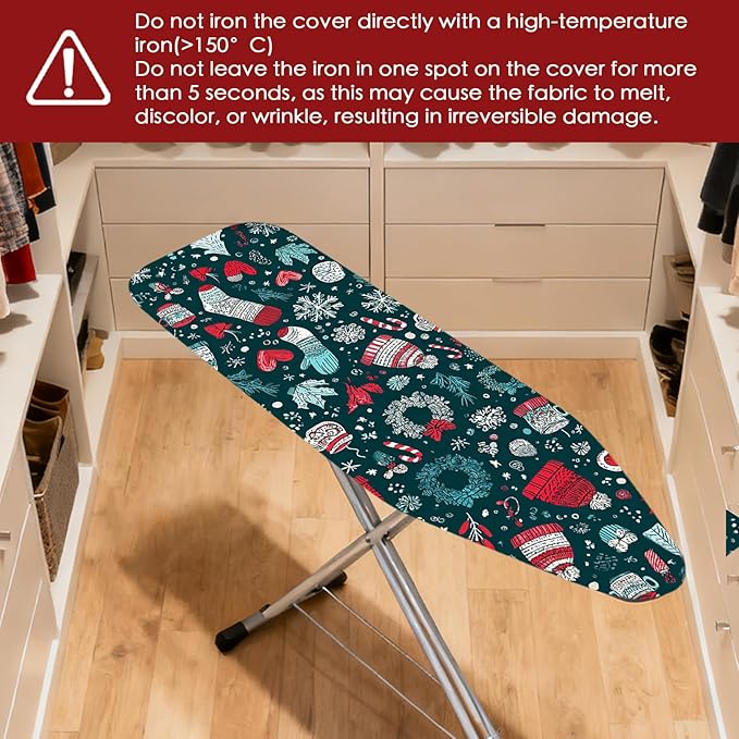 Nuxovilar Ironing Board Cover Winter Hats and Mittens Pattern Polyester 15x54