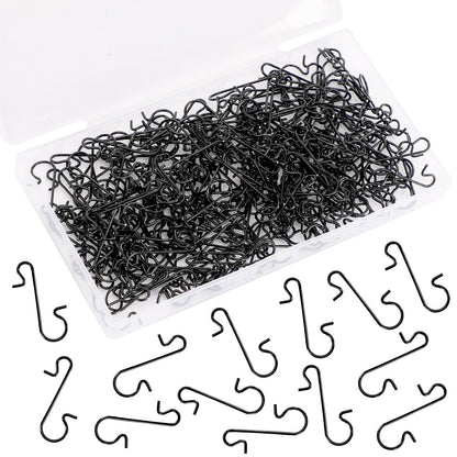 SEPGLITTER 240 PCS Christmas Ornament Hooks Black Metal Wire Hooks S-Shaped Hangers with Storage Box for Hanging Christmas Decoration