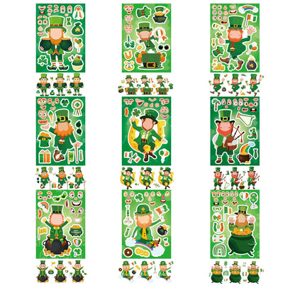 27 Sheets St. Patrick's Day Stickers for Kids Toddlers, Make a Face Stickers, Make Your Own Stickers DIY Saint Patrick Irish Stickers for St. Patrick's Day Craft Party Favor Decorations