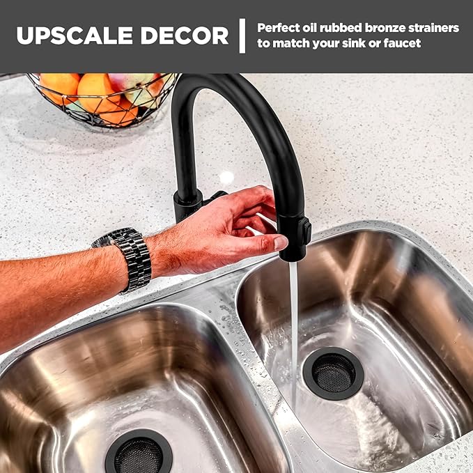 Retisee 2 Pcs Sink Strainer Stainless Steel Kitchen Sink Drain Strainer Basket