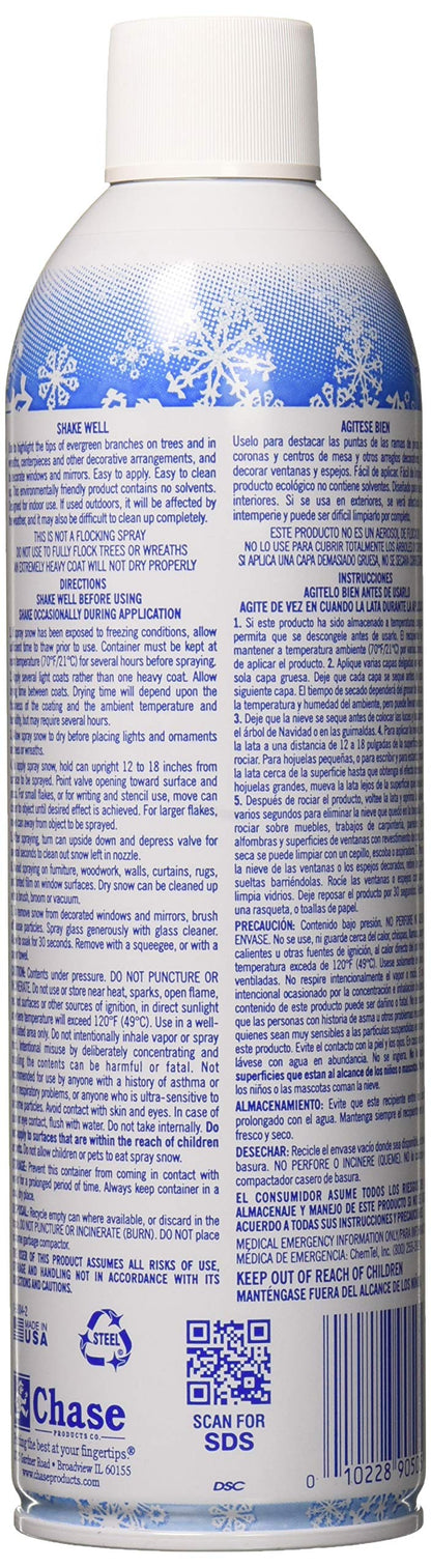 CHASE PRODUCTS 499-0505 White Spray Snow for Decoration, 18-Ounce