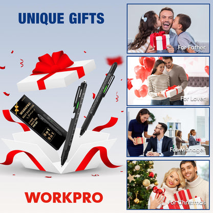 WORKPRO Father’s Day Gifts for Men, 9 Functions Multi-tool Pen Set, Birthday Gifts for Who Have Everything, Cool EDC Gadgets for Men, Stocking Stuffers, for Dad Grandpa Husband Him Adults Boyfriend