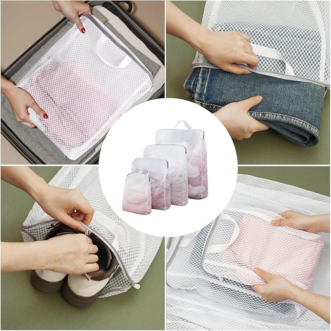 GWT 4Pcs 3D Mesh Laundry Bags