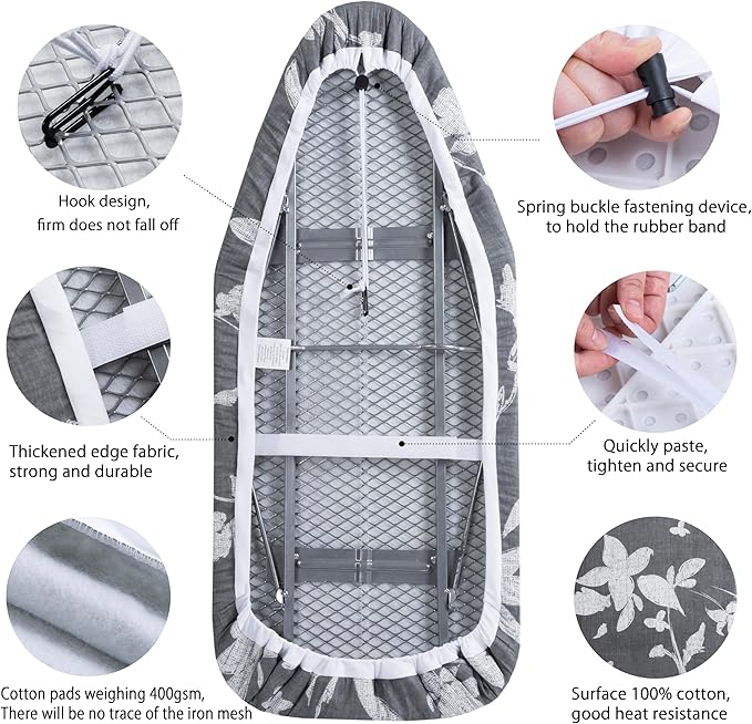 Small Ironing Board Cover Scorch Resistant, Cotton Table top Ironing Board Cover