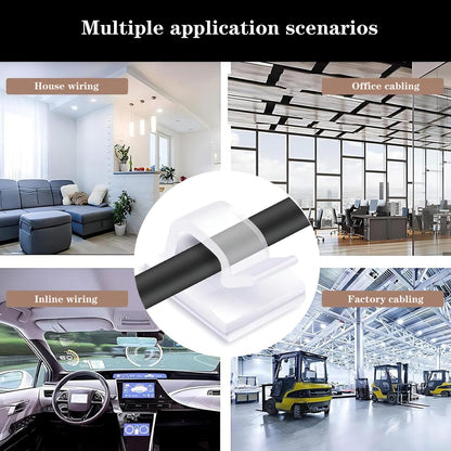 SZFUDIGO Cable Clips，50PCS Electrical Cord Management Adhesive Cable Wire Clip Wire Clips Wall，Used for Cars, Offices, and Homes Cable Clips Cord Organizer (Transparent)
