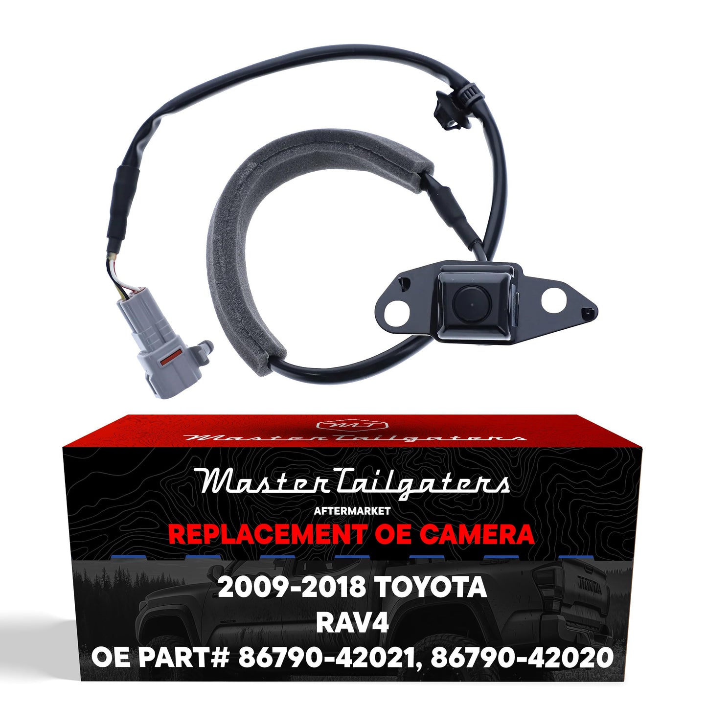 Master Tailgaters Replacement for Toyota RAV4 w/Spare Tire Carrier (2009-2012), RAV4 w/o AVM (2016-2018) Backup Camera OE Part # 86790-42020, 86790-42021