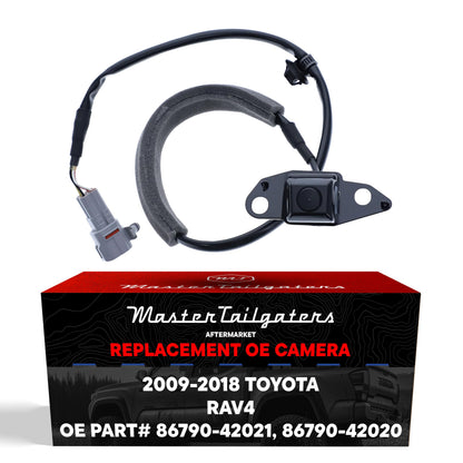 Master Tailgaters Replacement for Toyota RAV4 w/Spare Tire Carrier (2009-2012), RAV4 w/o AVM (2016-2018) Backup Camera OE Part # 86790-42020, 86790-42021