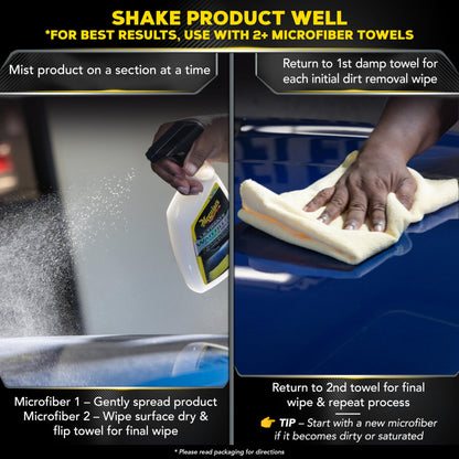 Meguiar's Ultimate Waterless Wash & Wax, Scratch-Free Waterless Car Cleaning Spray for Quick Detailing, 2-in-1 Cleaner and Wax Protection for a Brilliant Shine, 768ml