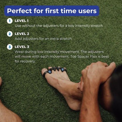 The Toe Spacer FLEX | Recovery from the Ground Up, Correct Bunions, Plantar Fasciitis, & Correct Toes | Adjustable Unisex Toe Spacer, perfect for first time users - Relieve Foot Pain and Tension