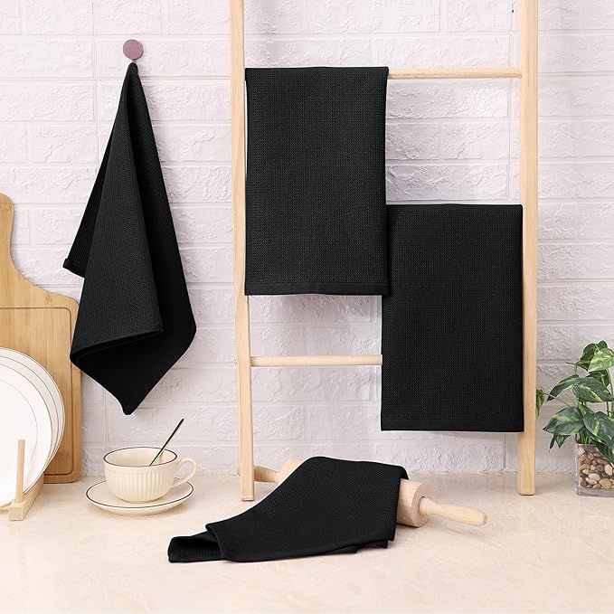 Homaxy 100% Cotton Kitchen Towels and Dishcloths Set