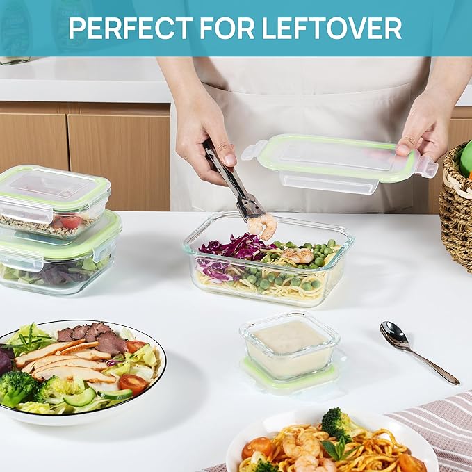 Vtopmart 8 Pack Glass Food Storage Containers