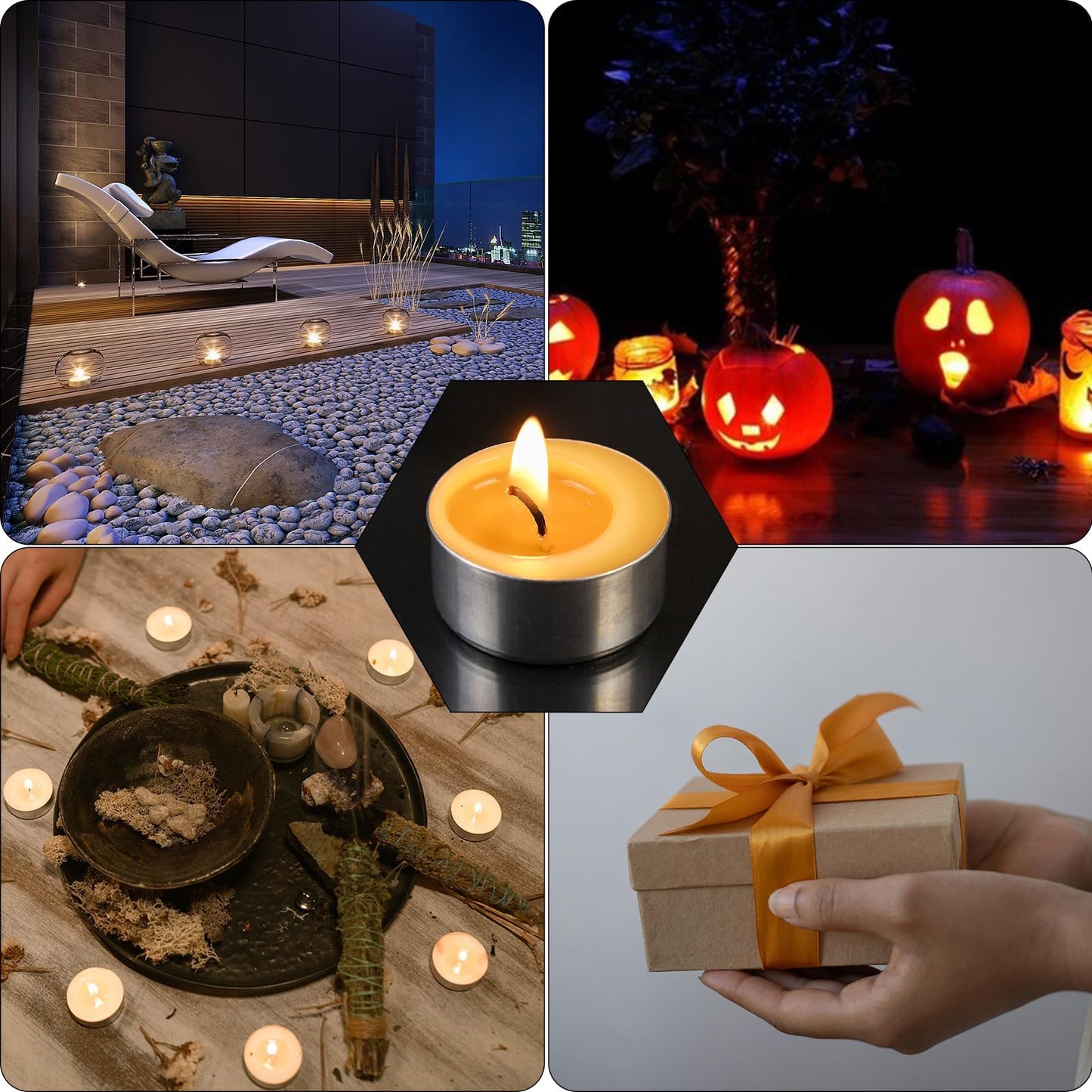 32 Pack Natural Beeswax Tealight Candles 4-5 Hour Long Burning Time