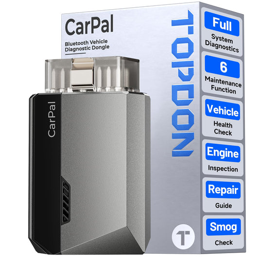 TOPDON Carpal OBD2 Scanner Bluetooth - Scanner for Car, All System Diagnostic Tool for iOS & Android, Vehicle Health Check, 6 Maintenance Services, Smog Check, Repair Guide, Performance Test-Black