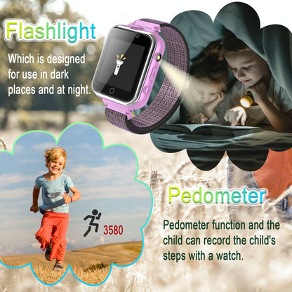 PTHTECHUS Kids Music Smartwatch with Game - Boys & Girls HD Touch Screen Smart Watch Phone with Camera Games Pedometer Sports Watches Supplies Grade Student Back to School（X32 Purple）