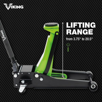 AFF Viking 3.5 Ton Floor Jack - Low Profile Car Jack with Lightning Lift Hydraulic - Heavy Duty