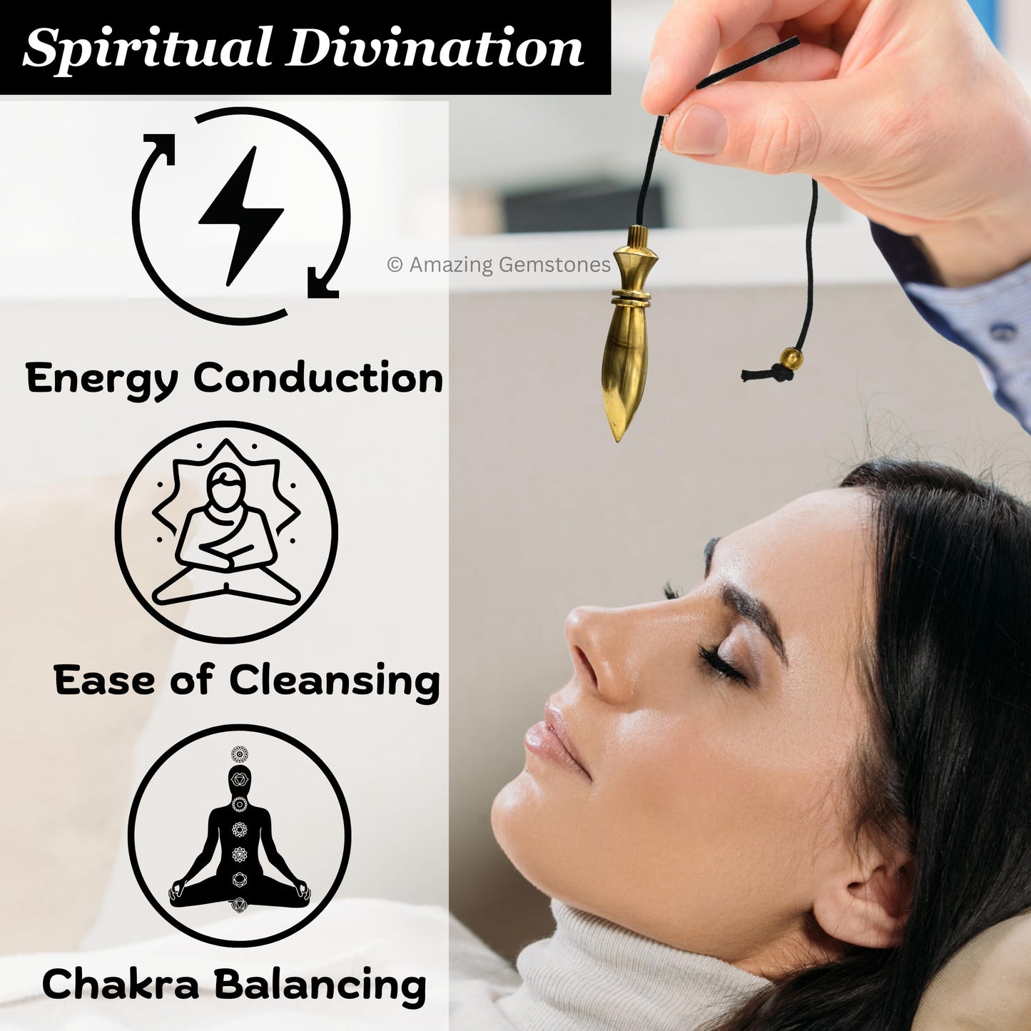Amazing Gemstone Healing Metal Pendulums for Divination, Gold Karnak 2 Ring Plate Steel Copper Pendulum High Energy Pendulo de Bronce Pendulos de Mesa MP83