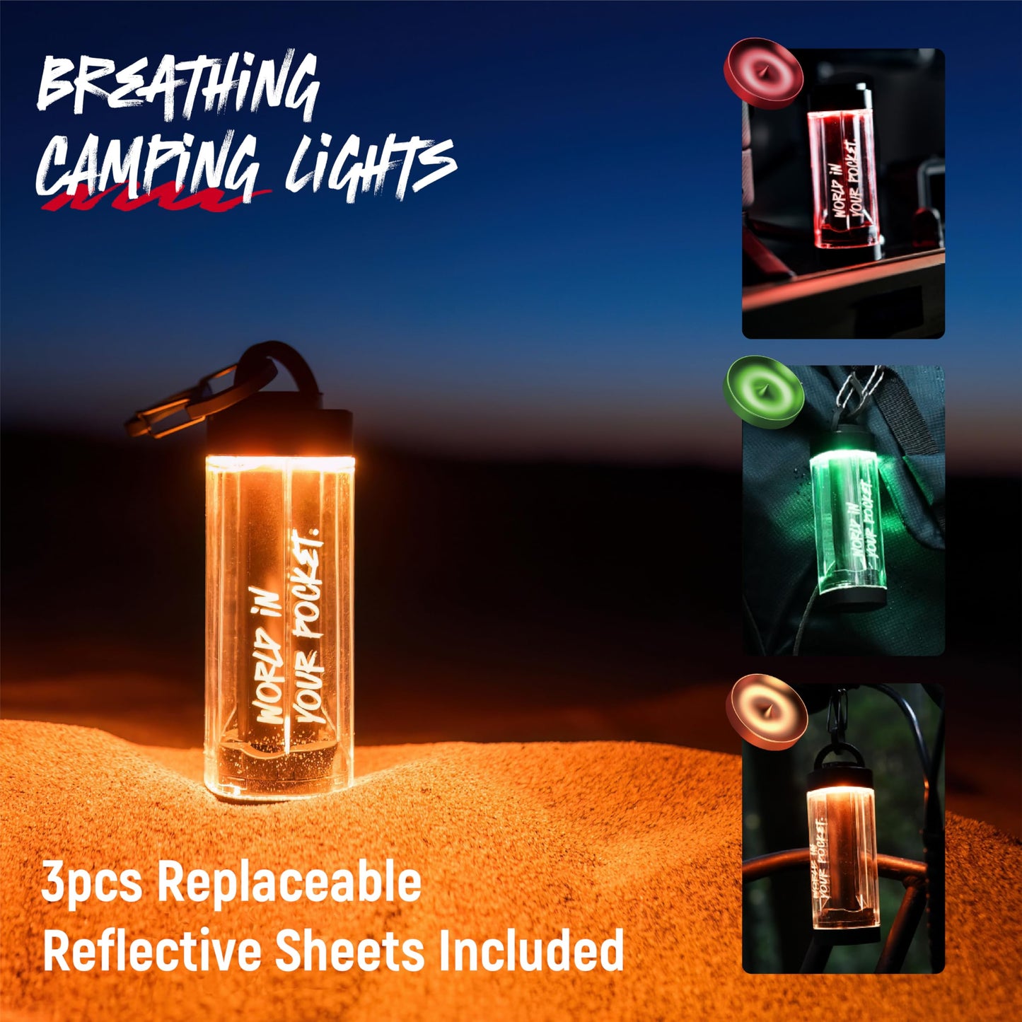 VSGO 20L Camera Backpack and 5-in-1 Rechargeable Camping Lantern Set, for Outdoor, Photography, and Emergency Use