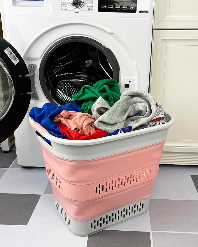 SAMMART 40L Collapsible Plastic Laundry Basket