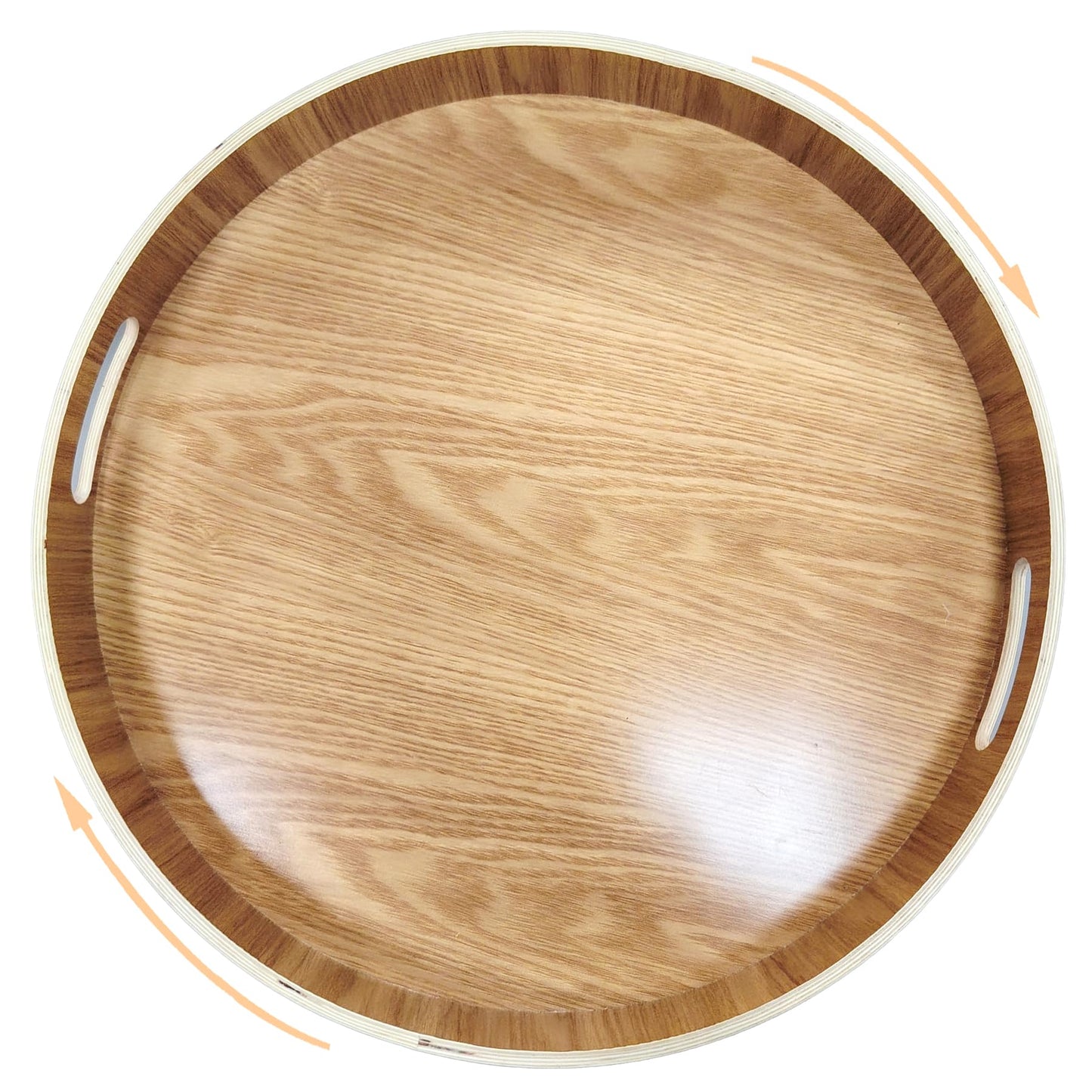 chicapica 16" Large Lazy Susan Turntable with Handles – Wooden Rotating Tray with Raised Rim – Rustic Farmhouse Kitchen Island & Table Centerpiece – Spice & Condiment Organizer