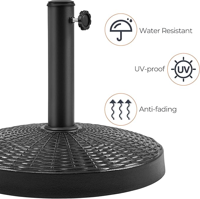 Yaheetech 31lbs Umbrella Base, Heavy Duty Patio Umbrella Base Stand, Round Resin Umbrella Base Stand, Outdoor Market Umbrella Base for Garden, Backyard, Beach