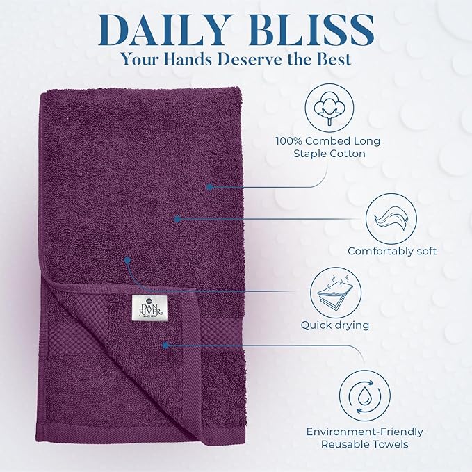 DAN RIVER 6-Pack Premium Hand Towels