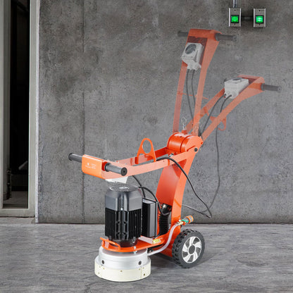 VEVOR 10-Inch Electric Concrete Floor Grinder, 1.7HP Walk-Behind Polisher, 1300W, 1720RPM Brushless Motor