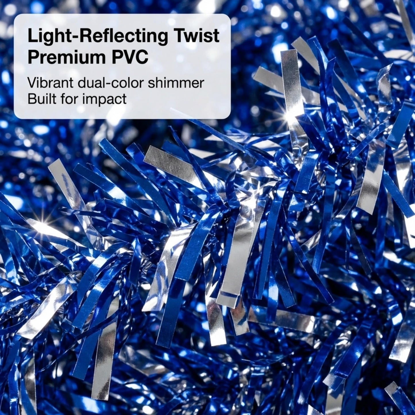 Anderson's Metallic Blue & Silver Tinsel Twist Garland, 25ft Holiday Decoration, Christmas Tree Trim, Parade Float Decor, Party Supplies, Halloween, Graduation, Indoor Outdoor Event Garland