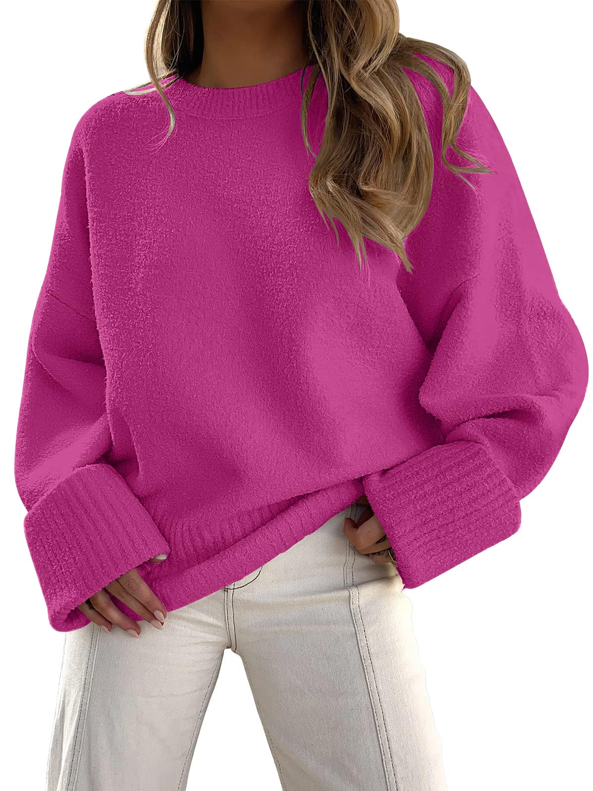 LILLUSORY Women's Oversized Sweaters Fuzzy Chunky Warm Pullover Sweater