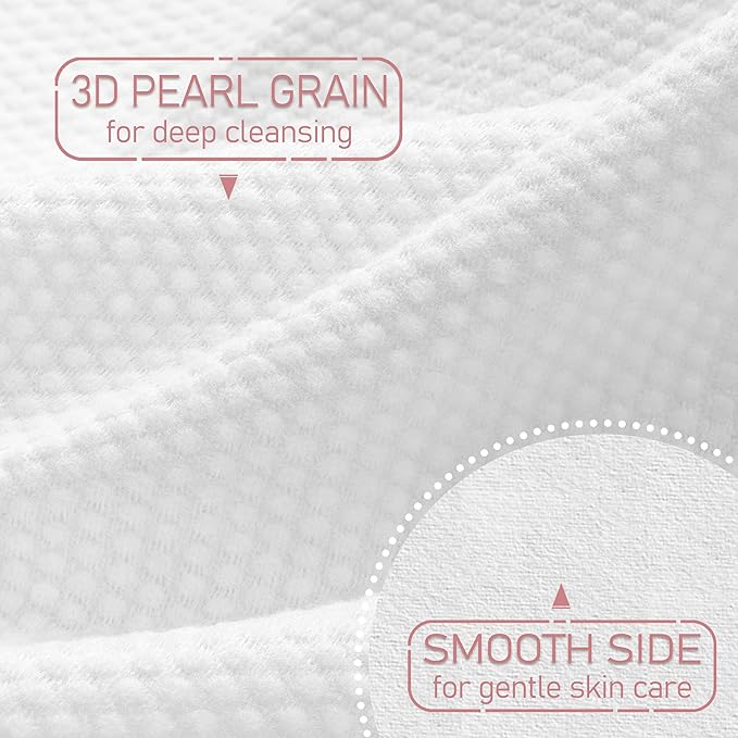 100% Cotton Disposable Face Towel 50 Count 10x12 Inch | Biodegradable Thick