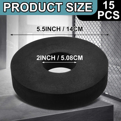 Otoolling 15 Pcs 2 Inch EVA Weight Plate Spacers, Dumbbell and Barbell Noise Reduction Pads for Home Gym and Strength Training, Sled Push Pull Workouts