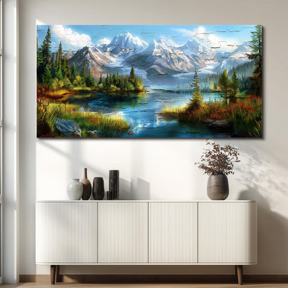 FUHAIHUA Canvas Wall Art For Living Room Wall Decor For Bedroom Modern Office Wall Decoration Mountains Rivers Landscape Painting Farmhouse Pictures Artwork Room Aesthetic Home Decor 20x40 In