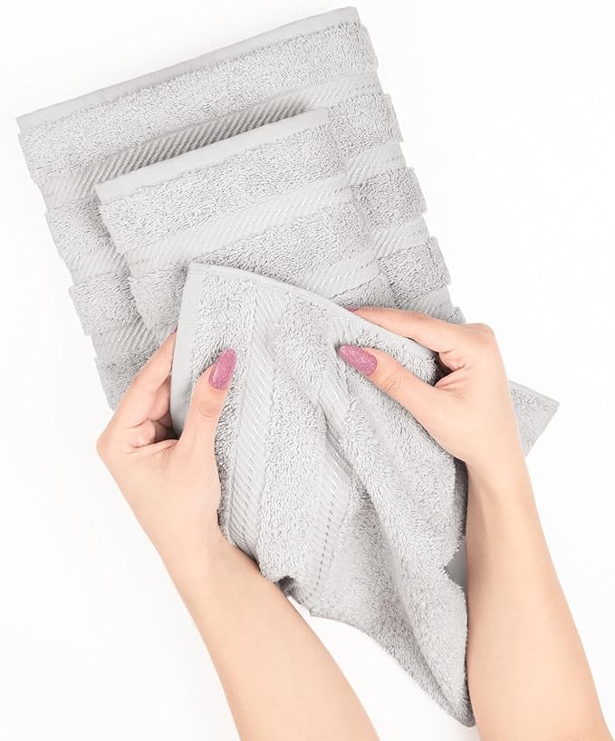 American Soft Linen Luxury 6 Piece Towel Set, 2 Bath Towels 2 Hand Towel 2