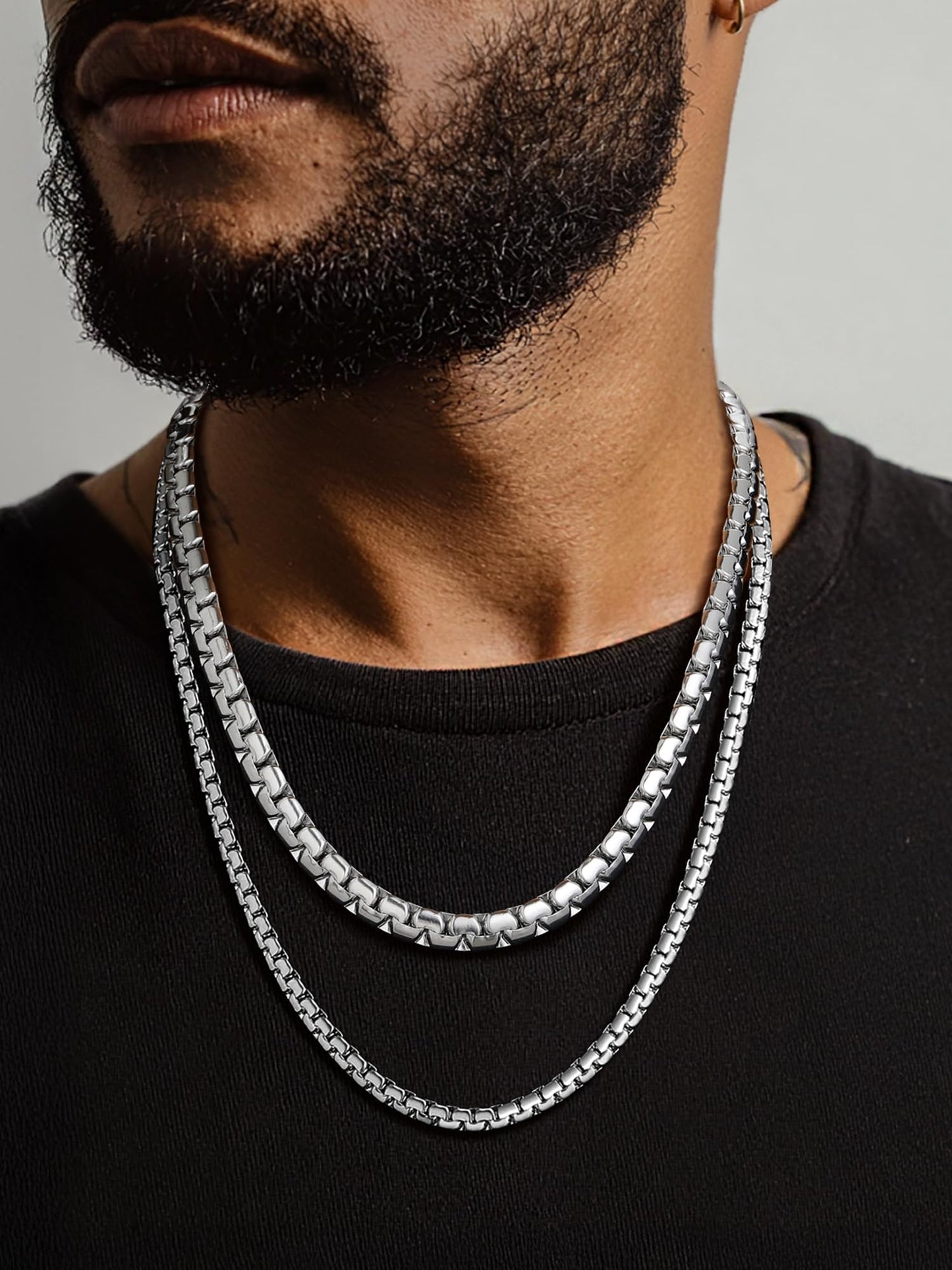 PROSTEEL Chain Necklace For Men Grunge Jewelry Aesthetic Layer Stainless Steel Chains Mens Necklaces
