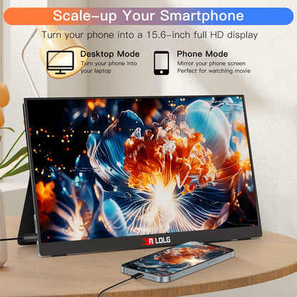 10.5''Portable Monitor for latop ,2K FHD 60HZ Laptop Monitor Screen,USB-C and HDMI Inputs, Ultra-Slim IPS Panel with HDR and Premium Smart Cover & Speakers for Laptop,PC,Phone,PS4/5,Switch,Mac,Xbox