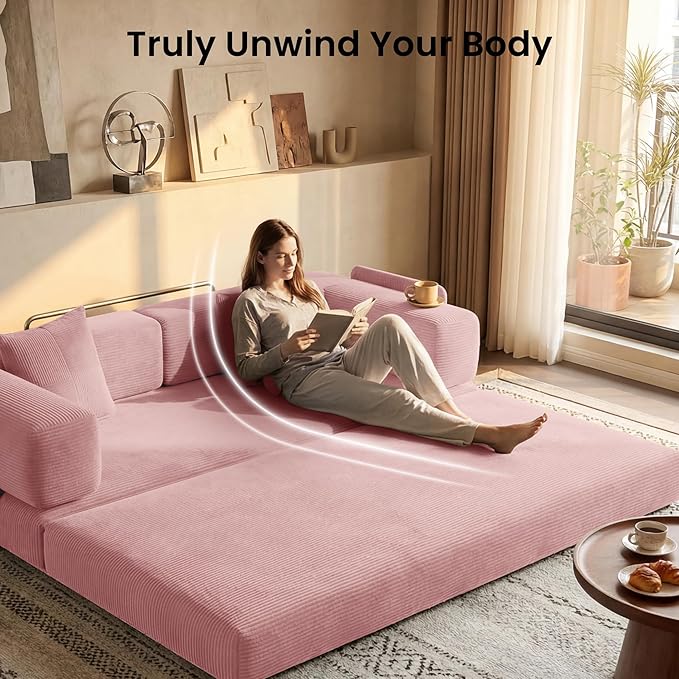 78.8" Convertible Futon Sofa Bed, Corduroy Futon Couch