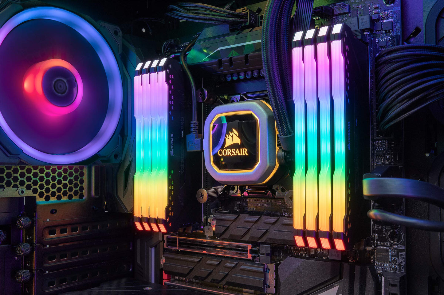 Corsair VENGEANCE RGB PRO DDR4 RAM 32GB (2x16GB) 3600MHz CL18 AMD Ryzen iCUE Compatible Computer Memory - Black (CMW32GX4M2Z3600C18)