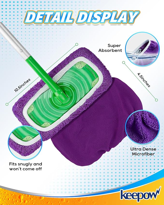 KEEPOW Reusable Mop Pads Compatible