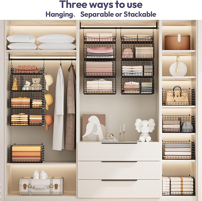 SWTYMIKI Hanging Closet Organizer Storage