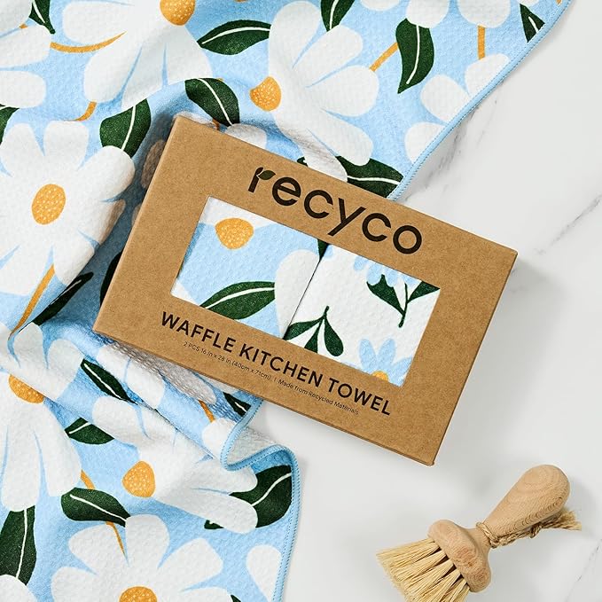 RECYCO Waffle Kitchen Towel Set of 2