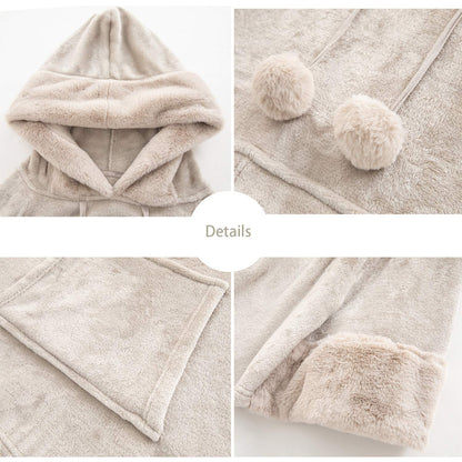 Oversized Hooded Blanket Sweatshirt with Pocket - Cute Birthday or Christmas Gift