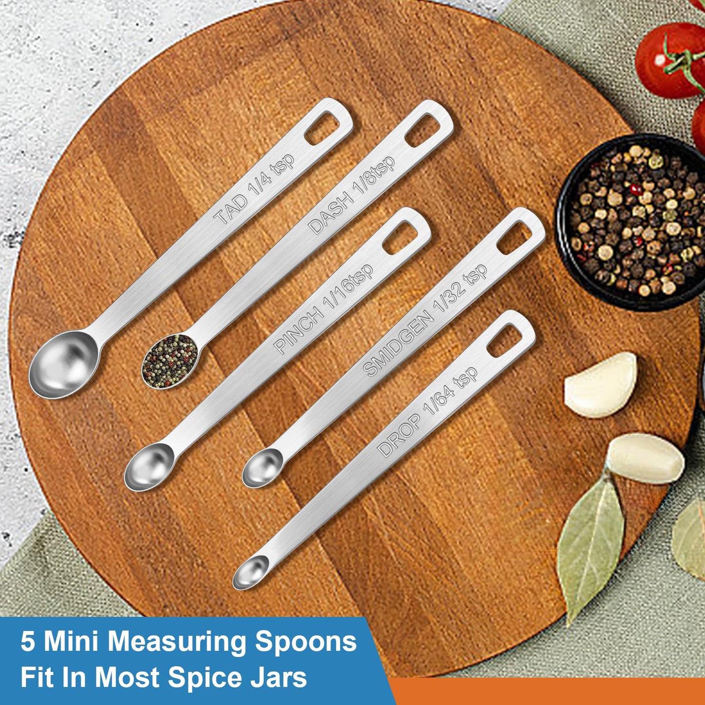 Wildone Stainless Steel Magnetic Measuring Spoons with Strong Magnets, 14pc
