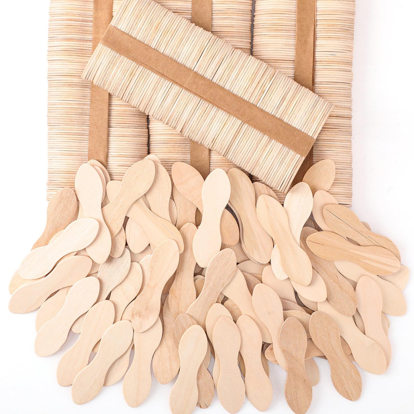 Reallnaive 1000 Pcs Wooden Ice Cream Sample Spoon Bulk, 2.4 inch Length, Mini Disposable Birchwood Tasting Spoons, Compostable and Biodegradable for Crafts, Tasting, Birthdays, Dessert, Honey, Cake