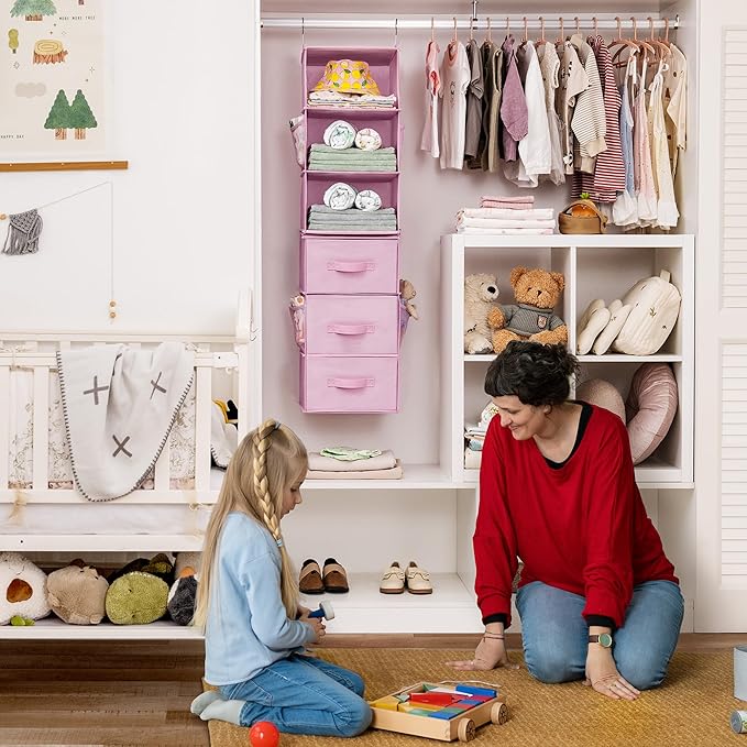 GRANNY SAYS Hanging Closet Organizer 6-Shelf, Separable to 2 Pack 3-Shelf
