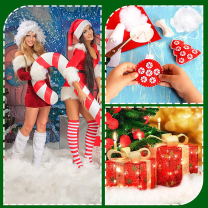 Riakrum Fake Snow Decor Artificial Fluffy Fiber Stuffing Fake White Snow for Tree Covering Home and Party Decorations(60 G)
