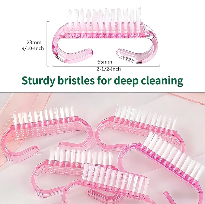 12-Pack Handle Grip Nail Brush, Fingernail Scrub Cleaning Brushes