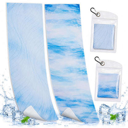 Chicplaid 2 Pack Cooling Towels for Neck and Face, 40" x 12" Instant Ice Towel Soft Breathable Microfiber Towel for Sports, Gym, Yoga, Running, Biking, Camping, Outdoor Activities